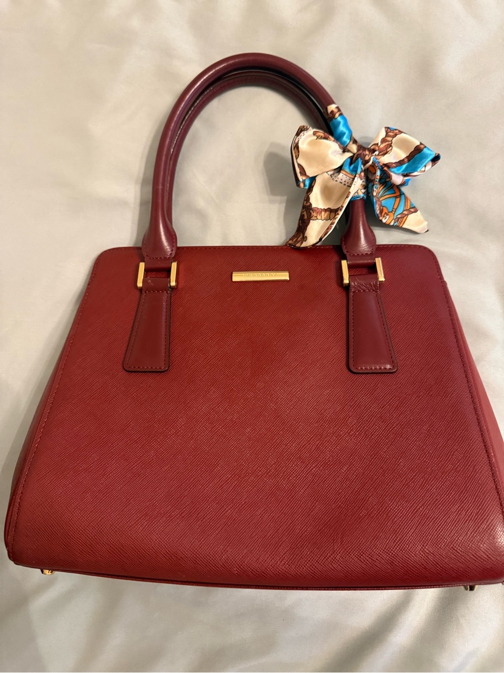 Burberry Check Saffiano Cowhide Satchel